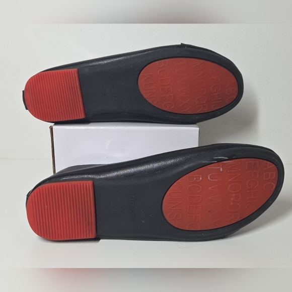 Kunsto Leather Glove Ballet Flats Women 7.5 Black Slip On Loafers Casual Shoes - Picture 5 of 9